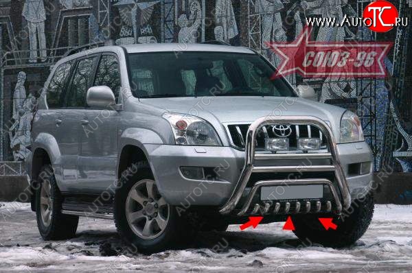 15 434 р. Защита переднего бампера нижняя Souz-96 Toyota Land Cruiser Prado J120 (2002-2009)  с доставкой в г. Пермь