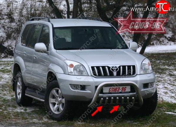 14 264 р. Защита переднего бампера нижняя Souz-96 Toyota Land Cruiser Prado J120 (2002-2009)  с доставкой в г. Пермь