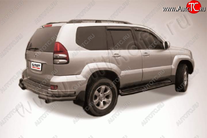 8 549 р. Уголки d76+d42 двойные Slitkoff (сталь с полимерным покрытием)  Toyota Land Cruiser Prado  J120 (2002-2009) (Цвет: серебристый)  с доставкой в г. Пермь