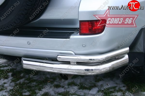 17 999 р. Защита заднего бампера из двойных боковых уголков Souz-96 (d76/42) Toyota Land Cruiser Prado J120 (2002-2009)  с доставкой в г. Пермь