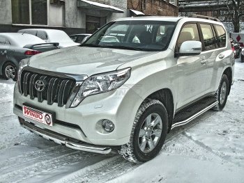 Защита переднего бампера WINBO (Ø76 мм, нержавейка) Toyota Land Cruiser Prado J150 дорестайлинг (2009-2013)
