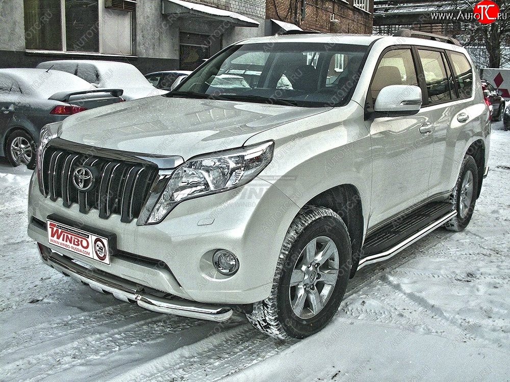 15 799 р. Защита переднего бампера WINBO (Ø76 мм, нержавейка) Toyota Land Cruiser Prado J150 дорестайлинг (2009-2013)  с доставкой в г. Пермь