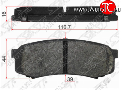 1 139 р. Комплект задних тормозных колодок SAT (с керамическим наполнением) Toyota Land Cruiser Prado J120 (2002-2009)  с доставкой в г. Пермь