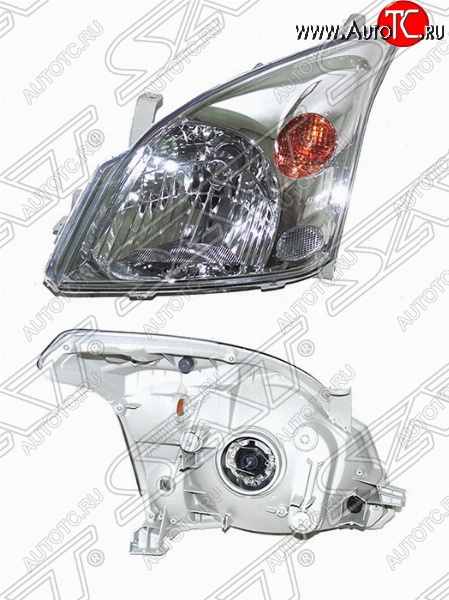 5 349 р. Левая фара передняя SAT Toyota Land Cruiser Prado J120 (2002-2009)  с доставкой в г. Пермь