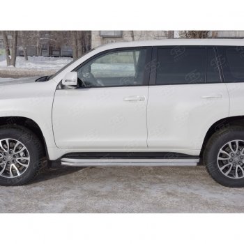 15 999 р. Защита порогов (Ø42 мм, нержавейка) SLITKOFF  Toyota Land Cruiser Prado  J150 (2017-2020) 2-ой рестайлинг  с доставкой в г. Пермь. Увеличить фотографию 2