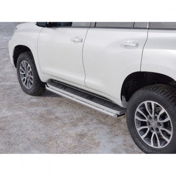 15 999 р. Защита порогов (Ø42 мм, нержавейка) SLITKOFF  Toyota Land Cruiser Prado  J150 (2017-2020) 2-ой рестайлинг  с доставкой в г. Пермь. Увеличить фотографию 4