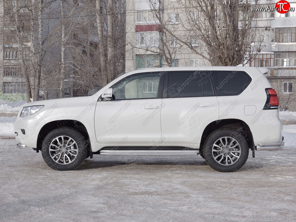15 999 р. Защита порогов (Ø42 мм, нержавейка) SLITKOFF  Toyota Land Cruiser Prado  J150 (2017-2020) 2-ой рестайлинг  с доставкой в г. Пермь