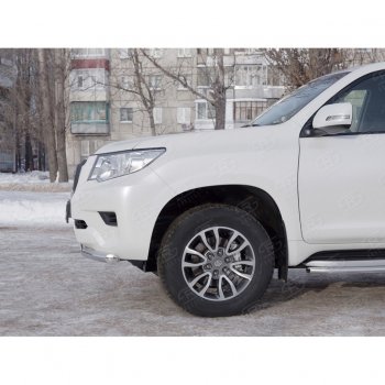18 399 р. Защита переднего бампера (Ø63 мм, нержавейка) SLITKOFF  Toyota Land Cruiser Prado  J150 (2017-2020) 2-ой рестайлинг  с доставкой в г. Пермь. Увеличить фотографию 4