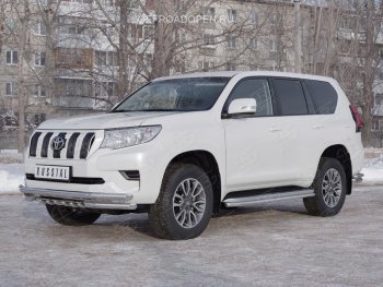 27 999 р. Защита переднего бампера (Ø63 мм c зубами Ø42, нержавейка) SLITKOFF  Toyota Land Cruiser Prado  J150 (2017-2020) 2-ой рестайлинг  с доставкой в г. Пермь. Увеличить фотографию 4