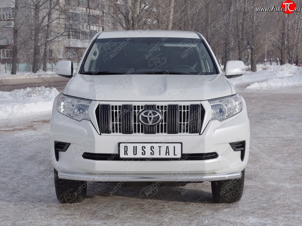 18 399 р. Защита переднего бампера (Ø63 мм, нержавейка) SLITKOFF  Toyota Land Cruiser Prado  J150 (2017-2020) 2-ой рестайлинг  с доставкой в г. Пермь