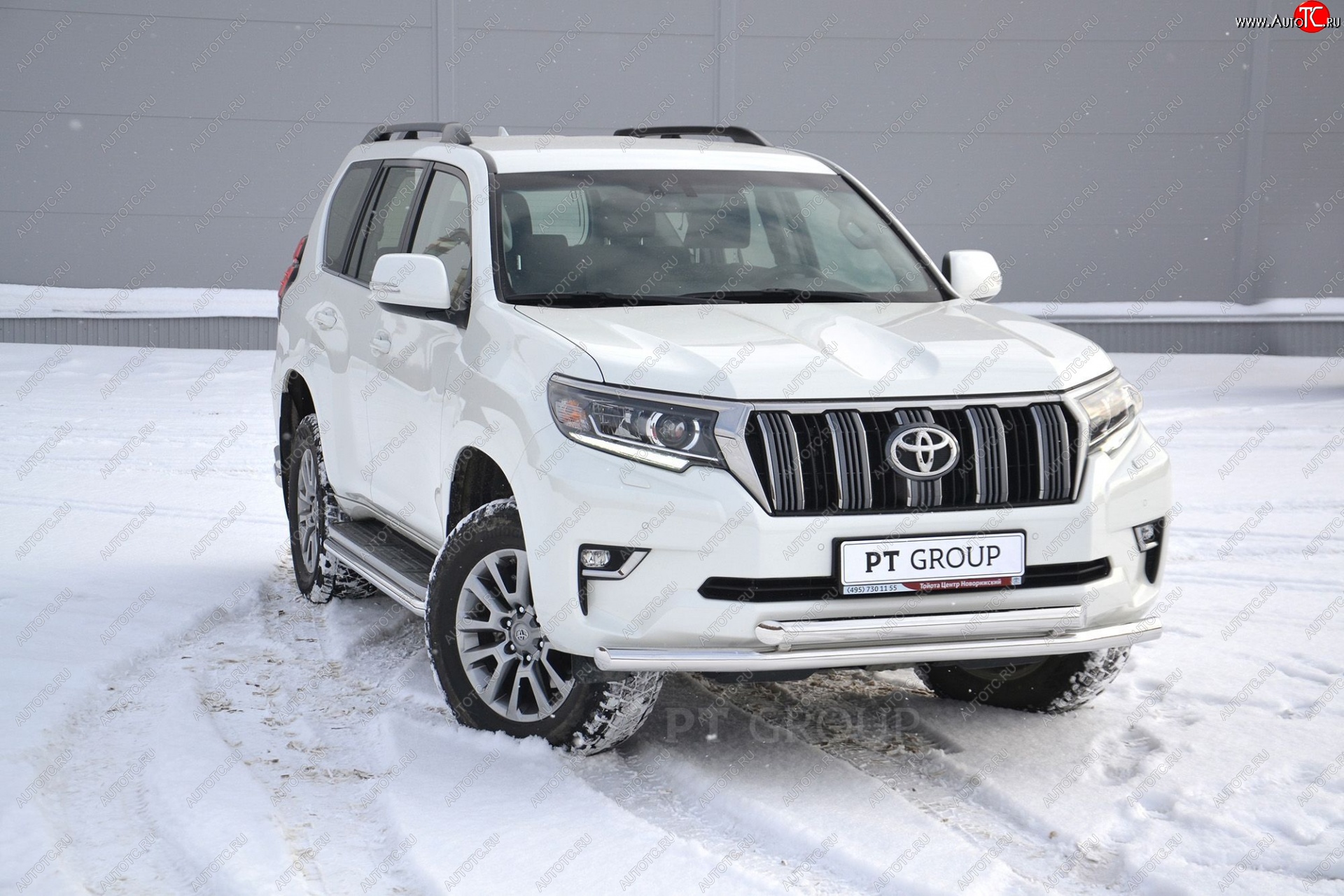 31 589 р. Защита переднего бампера двойная из труб d63/63 мм Petroil Tuning  Toyota Land Cruiser Prado  J150 (2017-2020) 2-ой рестайлинг (Нержавеющая полированная сталь)  с доставкой в г. Пермь