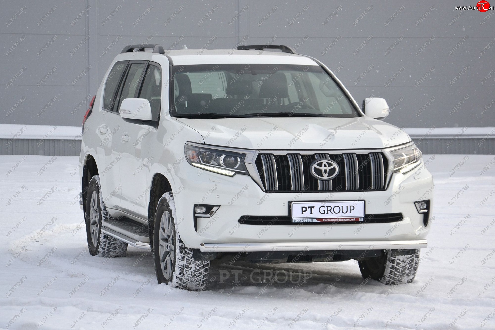 20 699 р. Защита переднего бампера одинарная из трубы d63 мм Petroil Tuning  Toyota Land Cruiser Prado  J150 (2017-2020) 2-ой рестайлинг (Нержавеющая полированная сталь)  с доставкой в г. Пермь