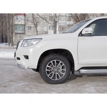 18 999 р. Одинарная защита переднего бампера диаметром 63 мм SLITKOFF Toyota Land Cruiser Prado J150 2-ой рестайлинг (2017-2020)  с доставкой в г. Пермь. Увеличить фотографию 2