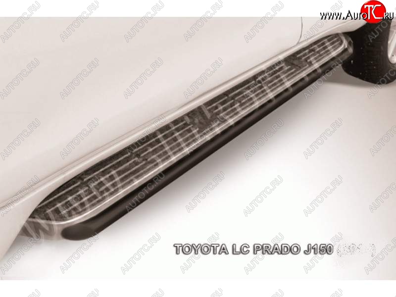 9 349 р. Защита штатного порога d42 Slitkoff  Toyota Land Cruiser Prado  J150 (2017-2020) 2-ой рестайлинг (Цвет: серебристый)  с доставкой в г. Пермь