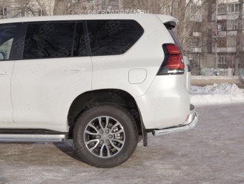 20 349 р. Защита заднего бампера (Ø63 мм, нержавейка) SLITKOFF Toyota Land Cruiser Prado J150 2-ой рестайлинг (2017-2020)  с доставкой в г. Пермь. Увеличить фотографию 2