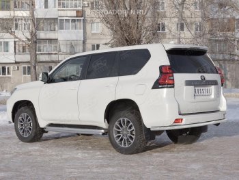 20 349 р. Защита заднего бампера (Ø63 мм, нержавейка) SLITKOFF Toyota Land Cruiser Prado J150 2-ой рестайлинг (2017-2020)  с доставкой в г. Пермь. Увеличить фотографию 3