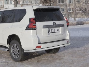 20 349 р. Защита заднего бампера (Ø63 мм, нержавейка) SLITKOFF Toyota Land Cruiser Prado J150 2-ой рестайлинг (2017-2020)  с доставкой в г. Пермь. Увеличить фотографию 4
