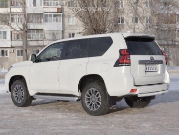 17 399 р. Защита заднего бампера (Ø76 мм, нержавейка) SLITKOFF Toyota Land Cruiser Prado J150 2-ой рестайлинг (2017-2020)  с доставкой в г. Пермь. Увеличить фотографию 2