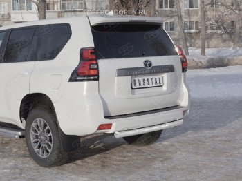 17 399 р. Защита заднего бампера (Ø76 мм, нержавейка) SLITKOFF Toyota Land Cruiser Prado J150 2-ой рестайлинг (2017-2020)  с доставкой в г. Пермь. Увеличить фотографию 3