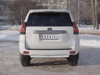 17 399 р. Защита заднего бампера (Ø76 мм, нержавейка) SLITKOFF Toyota Land Cruiser Prado J150 2-ой рестайлинг (2017-2020)  с доставкой в г. Пермь. Увеличить фотографию 4