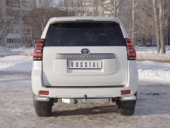 10 999 р. Защита заднего бампера (Ø76 мм уголки, нержавейка) SLITKOFF  Toyota Land Cruiser Prado  J150 (2017-2020) 2-ой рестайлинг  с доставкой в г. Пермь. Увеличить фотографию 2