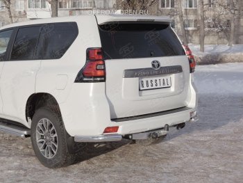 10 999 р. Защита заднего бампера (Ø76 мм уголки, нержавейка) SLITKOFF  Toyota Land Cruiser Prado  J150 (2017-2020) 2-ой рестайлинг  с доставкой в г. Пермь. Увеличить фотографию 4
