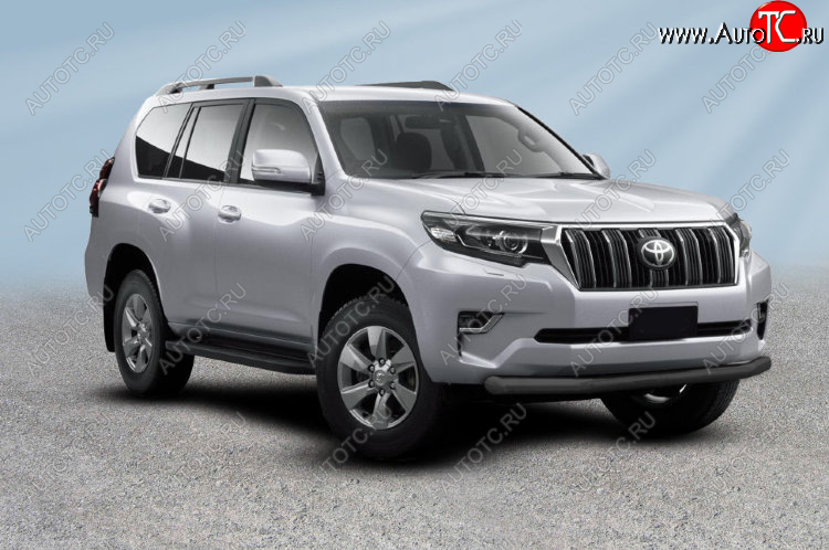 11 299 р. Защита переднего бампера Slitkoff (Ø мм). Toyota Land Cruiser Prado J150 2-ой рестайлинг (2017-2020) (Сталь с полимерным покрытием. Цвет: черный)  с доставкой в г. Пермь