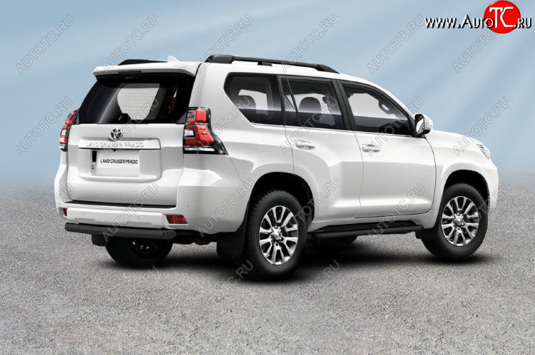 9 699 р. Защита заднего бампера Slitkoff (Ø 57 мм, короткая) Toyota Land Cruiser Prado J150 2-ой рестайлинг (2017-2020) (Сталь с полимерным покрытием. Цвет: черный)  с доставкой в г. Пермь