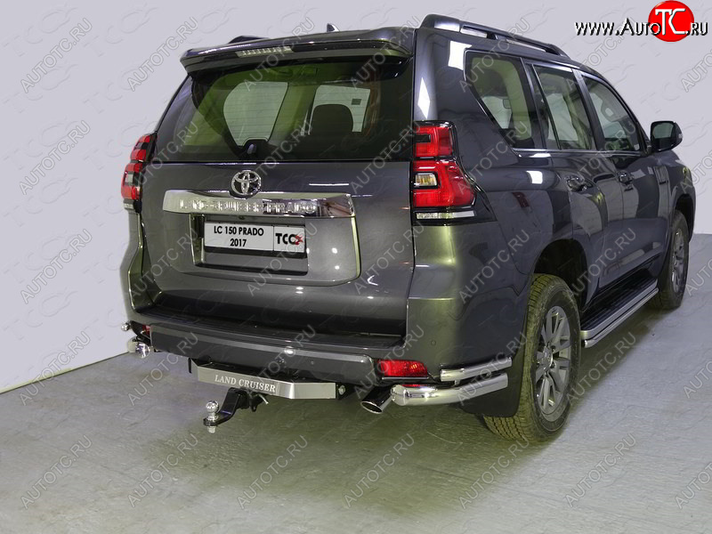 26 499 р. Защита заднего бампера (уголки двойные) ТСС 76,1/42,4 мм Toyota Land Cruiser Prado J150 2-ой рестайлинг (2017-2020)  с доставкой в г. Пермь