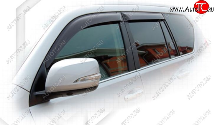 2 299 р. Дефлектора окон CA-Plastic Toyota Land Cruiser Prado J150 2-ой рестайлинг (2017-2020) (Classic полупрозрачный, Без хром.молдинга, Крепление только на скотч)  с доставкой в г. Пермь