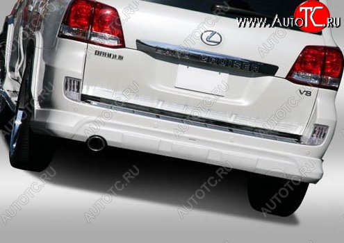 23 249 р. Накладка на задний бампер Branew Toyota Land Cruiser 200 1-ый рестайлинг (2012-2015) (Неокрашенная)  с доставкой в г. Пермь