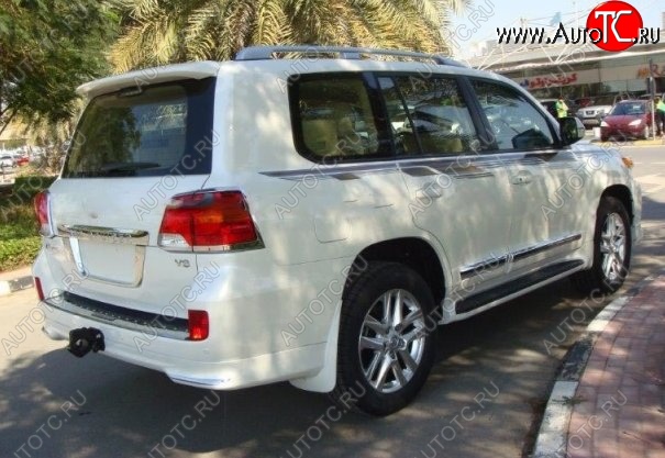 21 599 р. Накладка на задний бампер CT Toyota Land Cruiser 200 1-ый рестайлинг (2012-2015) (Неокрашенная)  с доставкой в г. Пермь