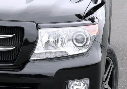 2 749 р. Реснички на фары JAOS Toyota Land Cruiser 200 1-ый рестайлинг (2012-2015) (Неокрашенные)  с доставкой в г. Пермь. Увеличить фотографию 2