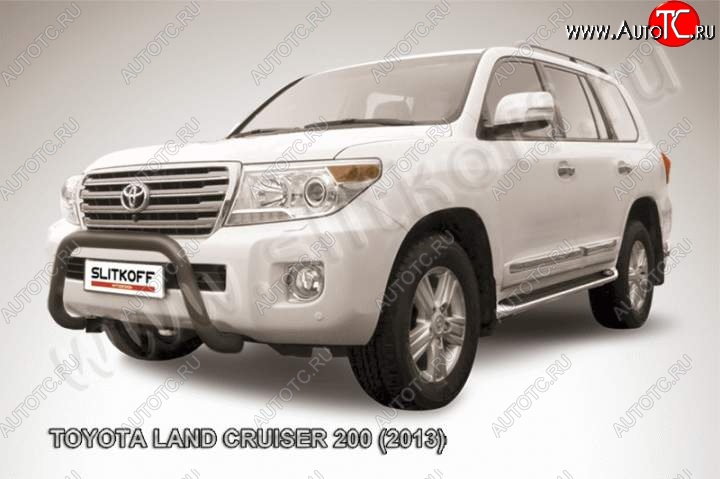 20 599 р. Кенгурятник d76 низкий мини  Toyota Land Cruiser  200 (2012-2015) 1-ый рестайлинг (Цвет: серебристый)  с доставкой в г. Пермь