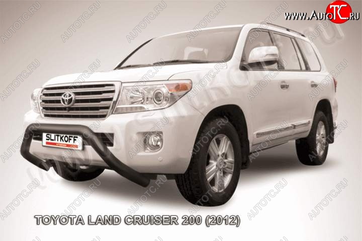 20 599 р. Кенгурятник d76 низкий широкий мини  Toyota Land Cruiser  200 (2012-2015) 1-ый рестайлинг (Цвет: серебристый)  с доставкой в г. Пермь