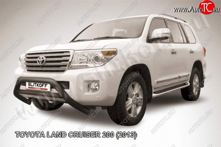 24 999 р. Кенгурятник d76 низкий широкий с перемычкой  Toyota Land Cruiser  200 (2012-2015) 1-ый рестайлинг (Цвет: серебристый)  с доставкой в г. Пермь