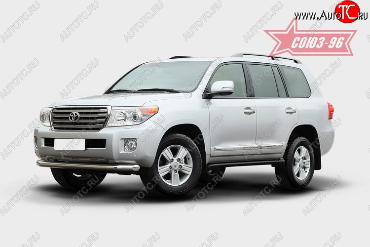 19 079 р. Защита переднего бампера одинарная Souz-96 (d76)  Toyota Land Cruiser  200 (2012-2015) 1-ый рестайлинг  с доставкой в г. Пермь