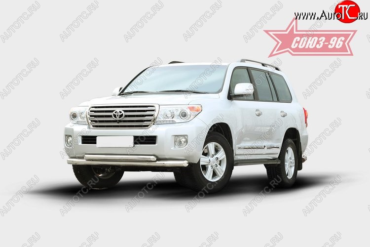 34 199 р. Защита переднего бампера двойная Souz-96 (d76/60)  Toyota Land Cruiser  200 (2012-2015) 1-ый рестайлинг  с доставкой в г. Пермь