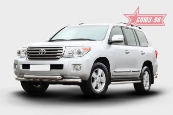 Защита переднего бампера двойная Souz-96 (d76/76) Toyota Land Cruiser  200 (2012-2015) 1-ый рестайлинг