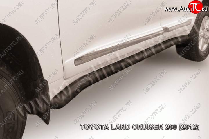 13 199 р. Защита порогов Slitkoff  Toyota Land Cruiser  200 (2012-2015) 1-ый рестайлинг (Цвет: серебристый)  с доставкой в г. Пермь