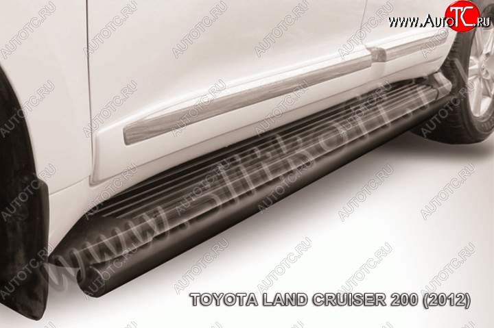 11 999 р. Защита штатного порога d57 Toyota Land Cruiser 200 1-ый рестайлинг (2012-2015) (Цвет: серебристый)  с доставкой в г. Пермь
