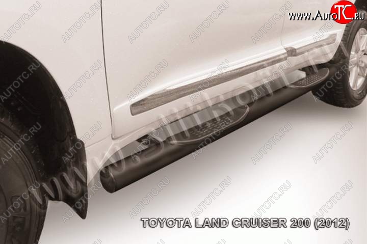 17 949 р. Защита порогов Slitkoff Toyota Land Cruiser 200 1-ый рестайлинг (2012-2015) (Цвет: серебристый)  с доставкой в г. Пермь