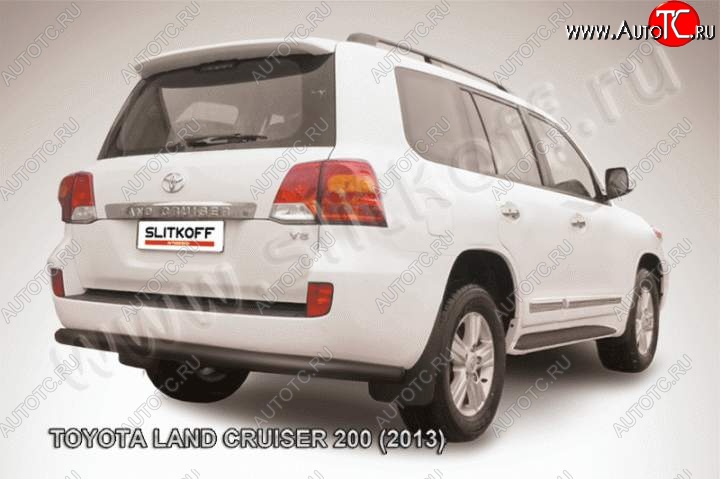 12 949 р. Защита задняя Slitkoff Toyota Land Cruiser 200 1-ый рестайлинг (2012-2015) (Цвет: серебристый)  с доставкой в г. Пермь