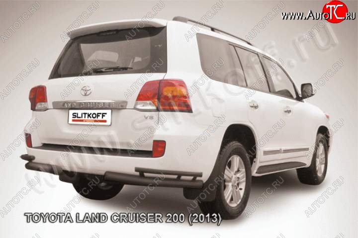 11 999 р. Уголки d76+d42 двойные Toyota Land Cruiser 200 1-ый рестайлинг (2012-2015) (Цвет: серебристый)  с доставкой в г. Пермь