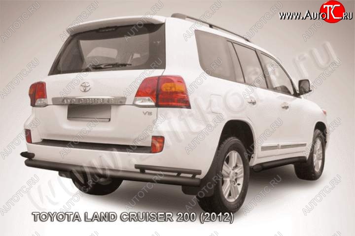 13 949 р. Защита задняя Slitkoff  Toyota Land Cruiser  200 (2012-2015) 1-ый рестайлинг (Цвет: серебристый)  с доставкой в г. Пермь