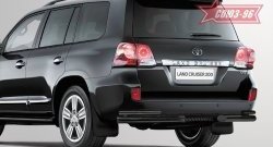 Защита заднего бампера из двойных боковых уголков Souz-96 (d76/42) Toyota Land Cruiser  200 (2012-2015) 1-ый рестайлинг