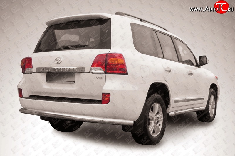 18 549 р. Защита заднего бампера Slitkoff (Ø 76 мм)  Toyota Land Cruiser  200 (2012-2015) 1-ый рестайлинг (Нержавеющая сталь)  с доставкой в г. Пермь