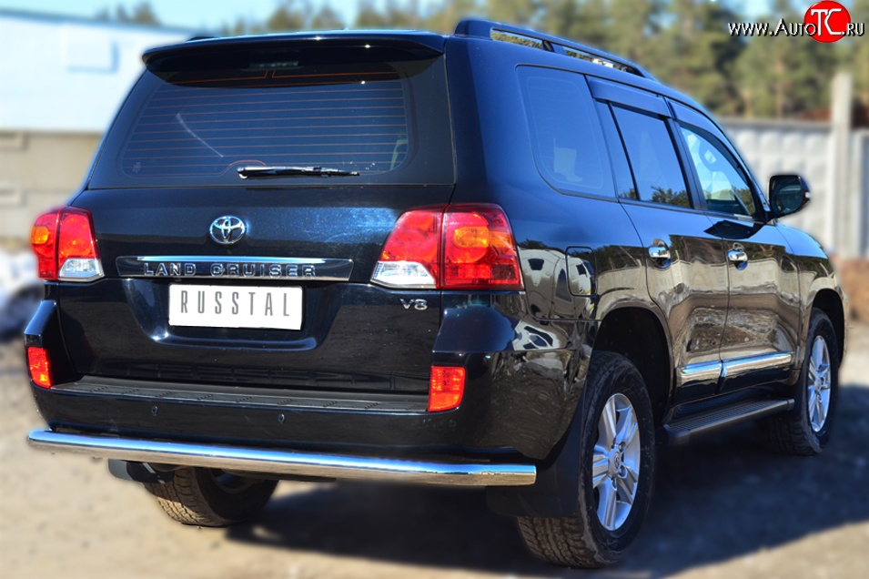 14 699 р. Одинарная защита заднего бампера из трубы диаметром 76 мм SLITKOFF  Toyota Land Cruiser  200 (2012-2015) 1-ый рестайлинг  с доставкой в г. Пермь