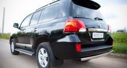 6 899 р. Защита заднего бампера (Ø75x42 мм, нержавейка) Russtal Toyota Land Cruiser 200 1-ый рестайлинг (2012-2015)  с доставкой в г. Пермь. Увеличить фотографию 2