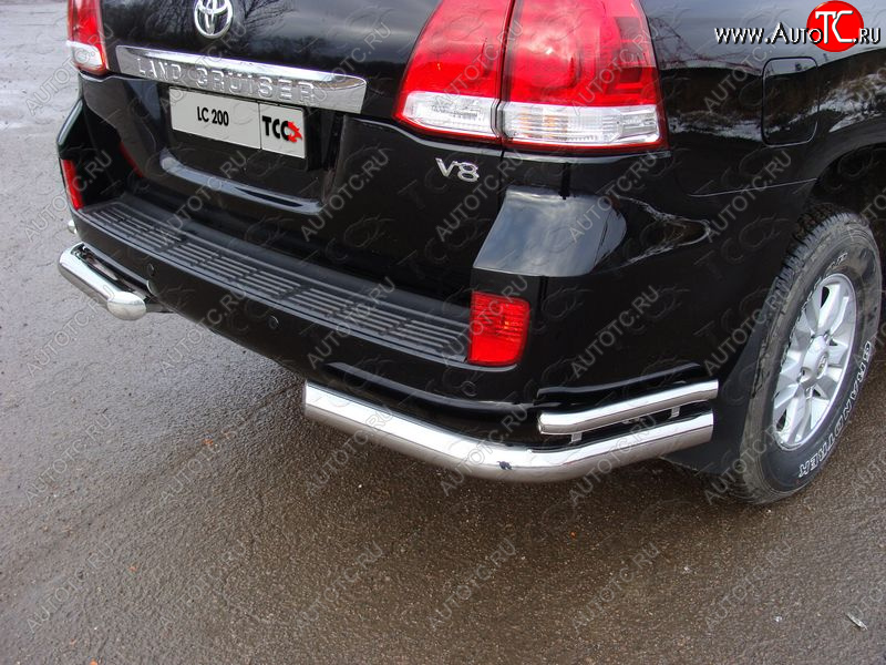26 499 р. Защита заднего бампера (уголки двойные) ТСС 76,1/42,4 мм Toyota Land Cruiser 200 1-ый рестайлинг (2012-2015)  с доставкой в г. Пермь